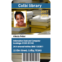 Plastic Library ID cards